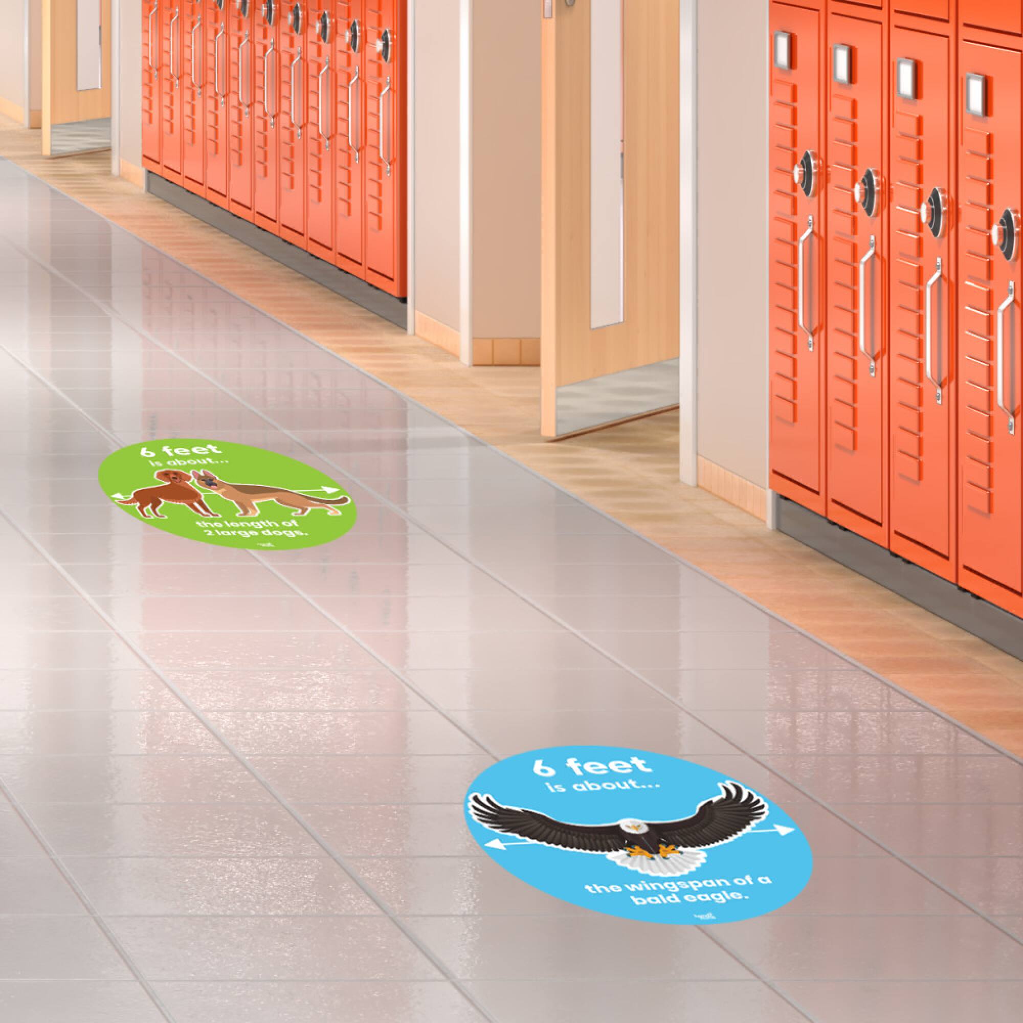 Hand2mind® Social Distance Circles Floor Decals, 8ct.